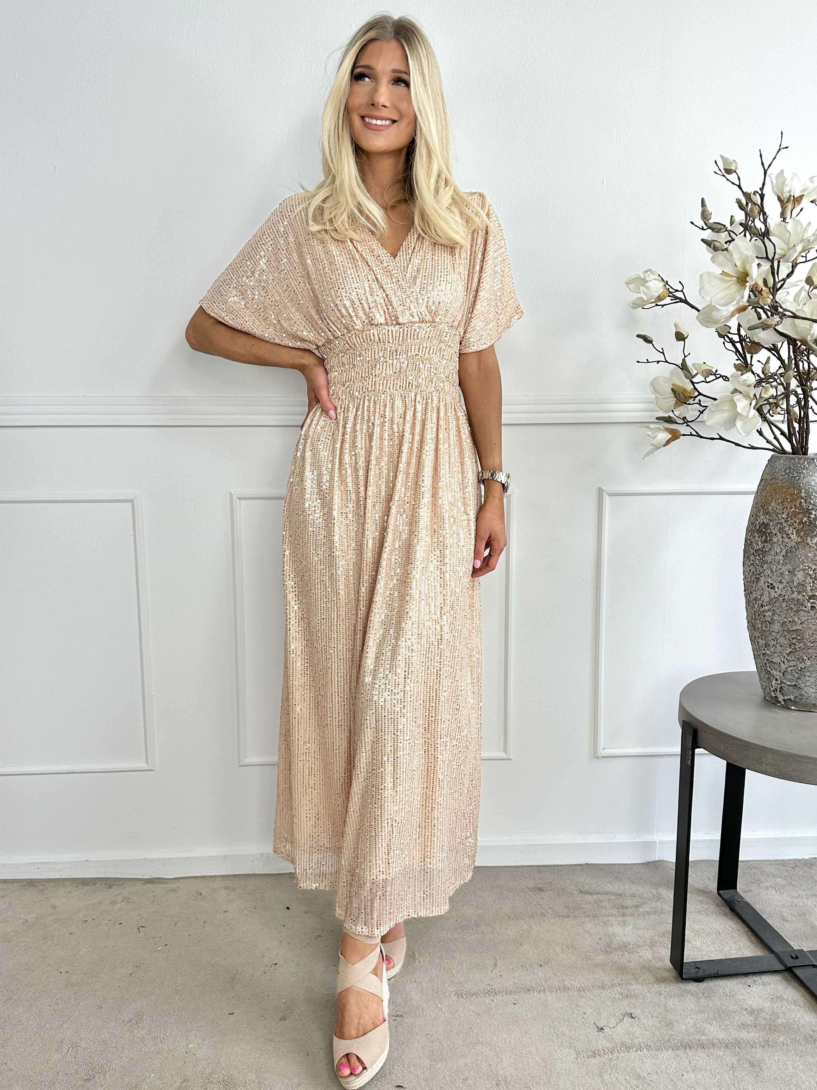 Pams Glitter - Lang smuk kjole med pailletter